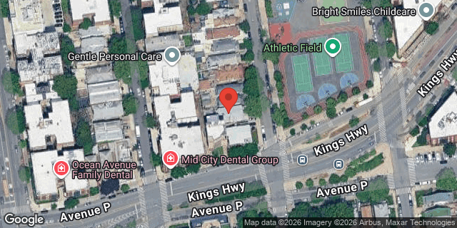 Aerial map of 1642 EAST 22 STREET, Brooklyn