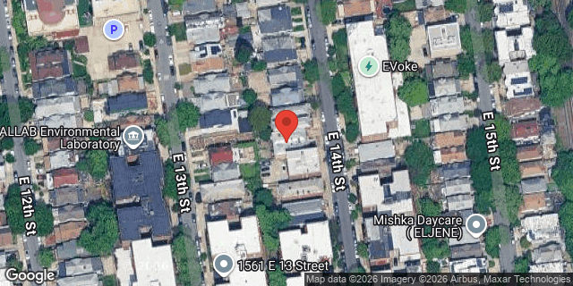 Aerial map of 1548 EAST 14 STREET, Brooklyn