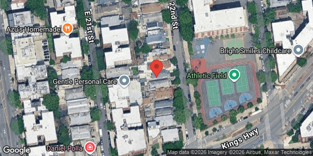 Aerial map of 1626 EAST 22 STREET, Brooklyn