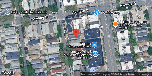 Aerial map of 1513 EAST 10 STREET, Brooklyn