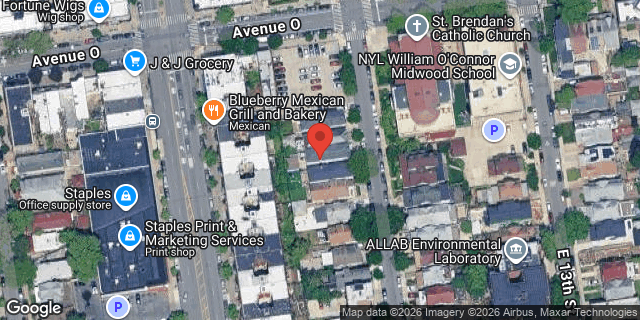 Aerial map of 1520 EAST 12 STREET, Brooklyn