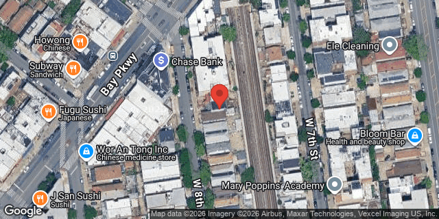 Aerial map of 1423 WEST 8 STREET, Brooklyn