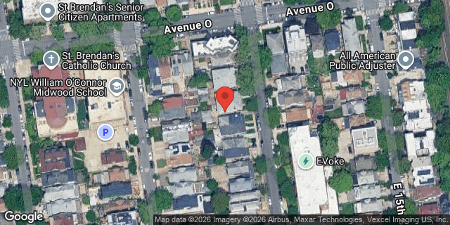 Aerial map of 1518 EAST 14 STREET, Brooklyn