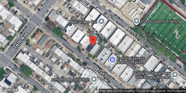 Aerial map of 1633 81 STREET, Brooklyn