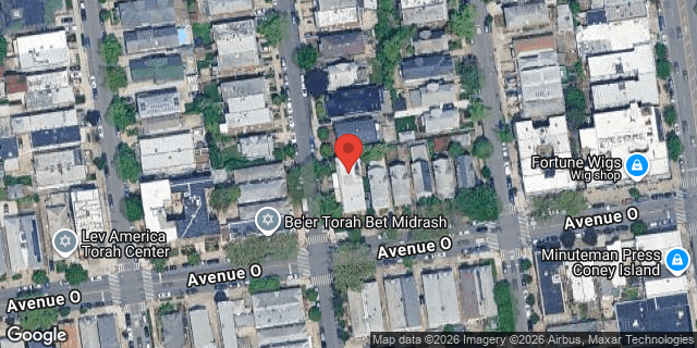 Aerial map of 1493 EAST 9 STREET, Brooklyn