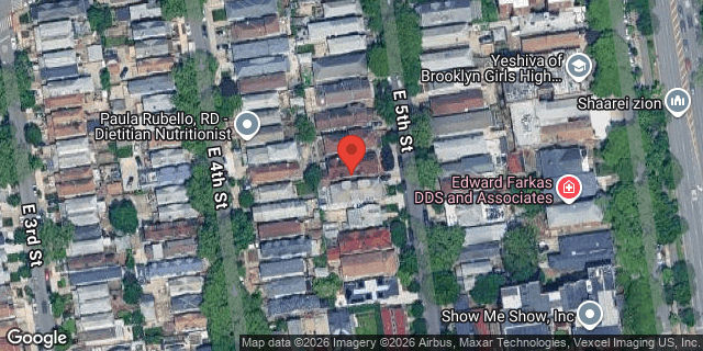 Aerial map of 1560 EAST 5 STREET, Brooklyn