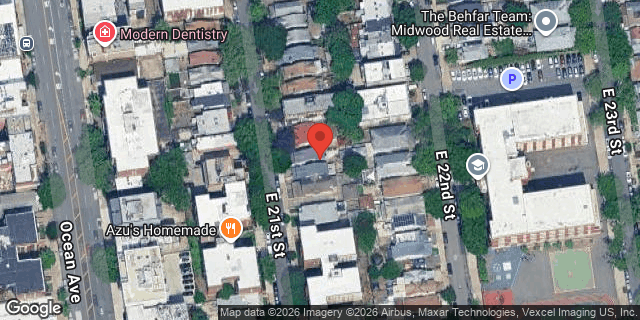Aerial map of 1653 EAST 21 STREET, Brooklyn