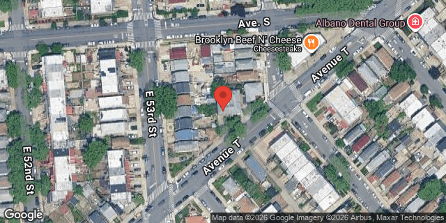 Aerial map of 5317 AVENUE T, Brooklyn