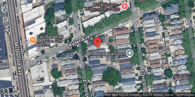 Aerial map of 1511 EAST 2 STREET, Brooklyn