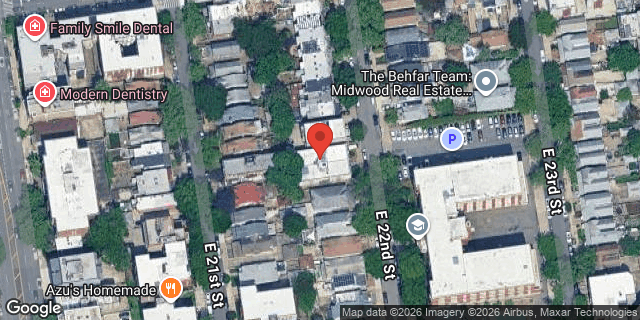 Aerial map of 1586 EAST 22 STREET, Brooklyn