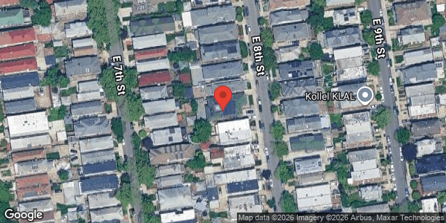 Aerial map of 1460 EAST 8 STREET, Brooklyn