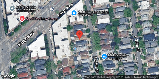 Aerial map of 1534 EAST 27 STREET, Brooklyn
