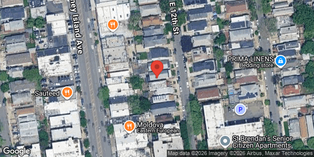 Aerial map of 1474 EAST 12 STREET, Brooklyn