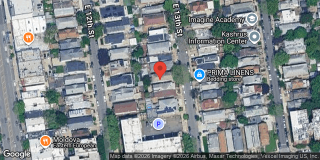 Aerial map of 1474 EAST 13 STREET, Brooklyn