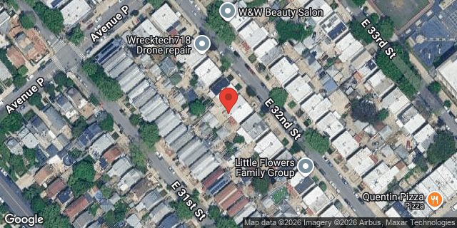 Aerial map of 1632 EAST 32 STREET, Brooklyn