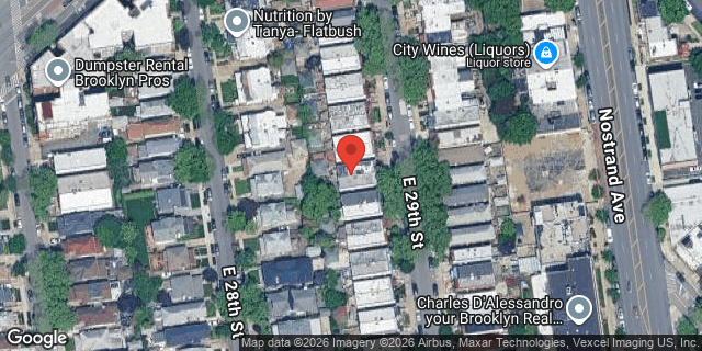 Aerial map of 1524 EAST 29 STREET, Brooklyn