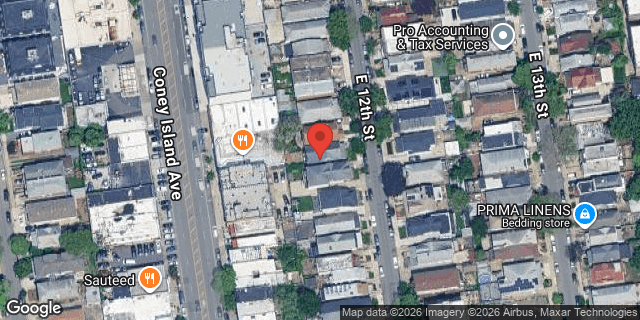 Aerial map of 1456 EAST 12 STREET, Brooklyn