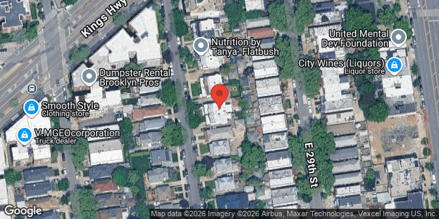 Aerial map of 1525 EAST 28 STREET, Brooklyn