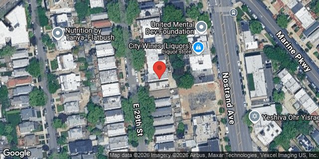 Aerial map of 1521 EAST 29 STREET, Brooklyn