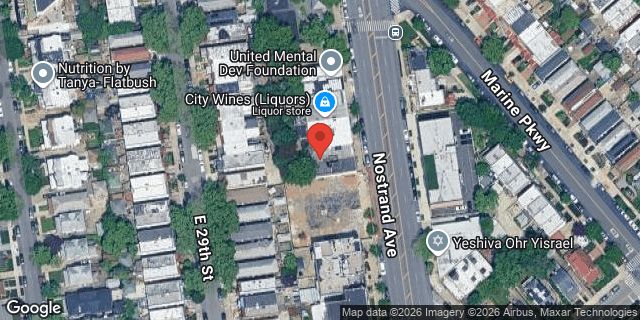 Aerial map of 2886 NOSTRAND AVENUE, Brooklyn