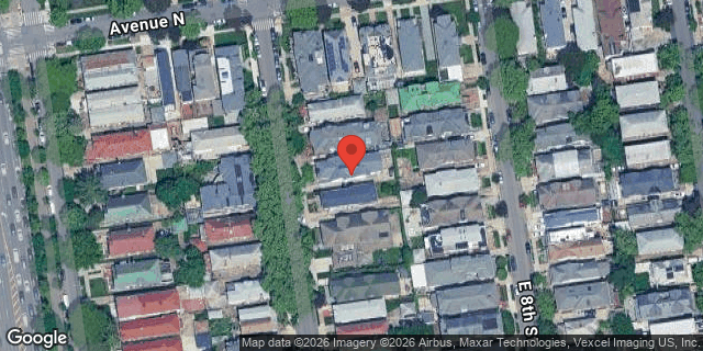 Aerial map of 1501 EAST 7 STREET, Brooklyn