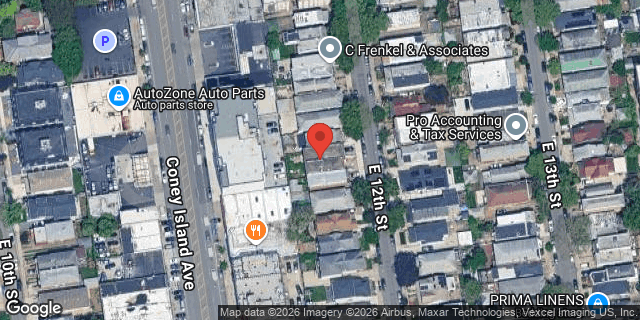Aerial map of 1442 EAST 12 STREET, Brooklyn