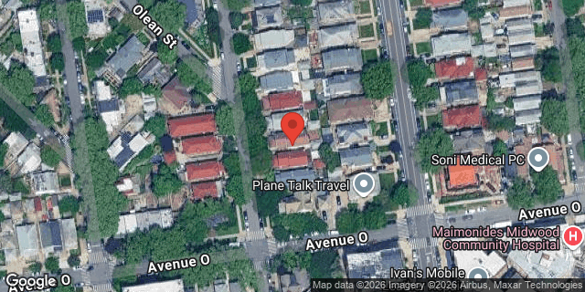 Aerial map of 1489 EAST 24 STREET, Brooklyn