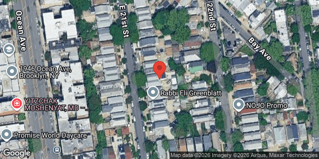 Aerial map of 1583 EAST 21 STREET, Brooklyn