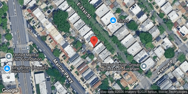Aerial map of 1554 EAST 31 STREET, Brooklyn