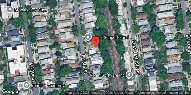 Aerial map of 1441 EAST 15 STREET, Brooklyn