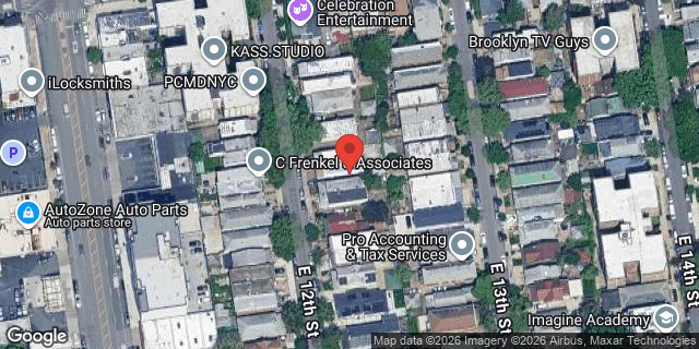 Aerial map of 1427 EAST 12 STREET, Brooklyn