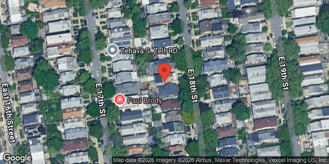 Aerial map of 1466 EAST 18 STREET, Brooklyn