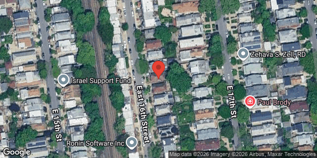 Aerial map of 1441 EAST 16 STREET, Brooklyn