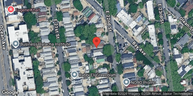 Aerial map of 1524 EAST 22 STREET, Brooklyn