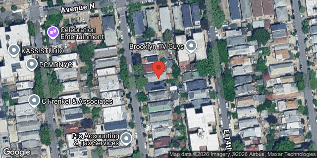 Aerial map of 1423 EAST 13 STREET, Brooklyn