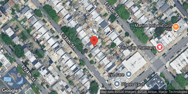 Aerial map of 1655 EAST 35 STREET, Brooklyn