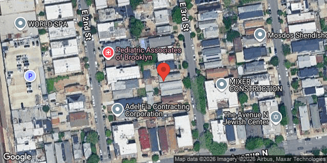 Aerial map of 1462 EAST 3 STREET, Brooklyn