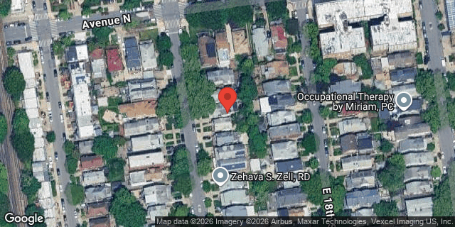 Aerial map of 1431 EAST 17 STREET, Brooklyn