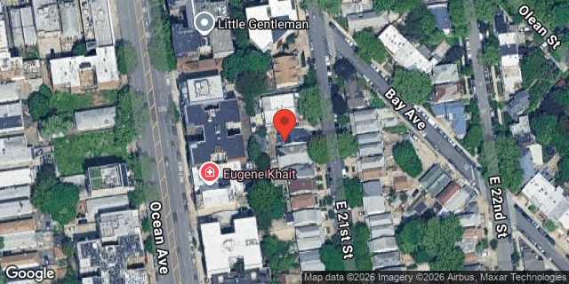 Aerial map of 1548 EAST 21 STREET, Brooklyn