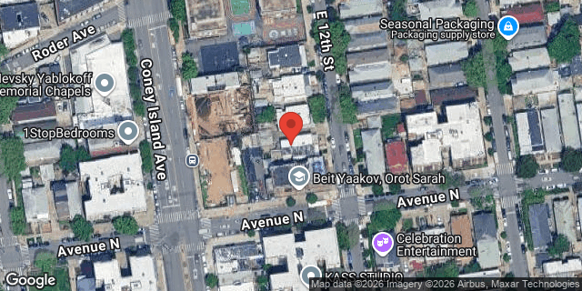 Aerial map of 1388 EAST 12 STREET, Brooklyn