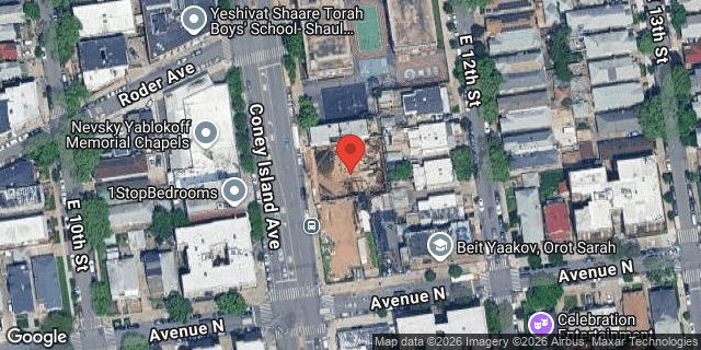 Aerial map of 1711 CONEY ISLAND AVENUE, Brooklyn