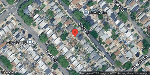 Aerial map of 1644 EAST 37 STREET, Brooklyn
