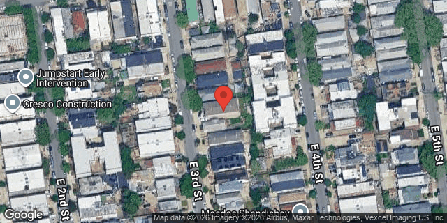 Aerial map of 1421 EAST 3 STREET, Brooklyn