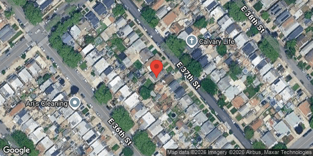 Aerial map of 1636 EAST 37 STREET, Brooklyn