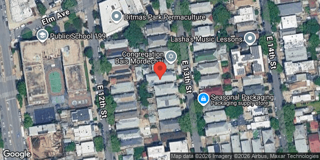 Aerial map of 1362 EAST 13 STREET, Brooklyn