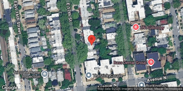 Aerial map of 1389 EAST 17 STREET, Brooklyn