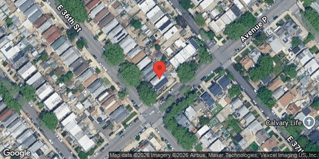Aerial map of 1581 EAST 36 STREET, Brooklyn