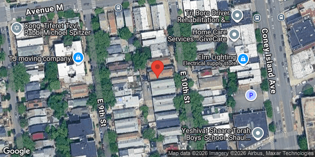 Aerial map of 1326 EAST 10 STREET, Brooklyn