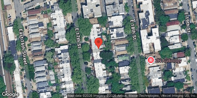 Aerial map of 1369 EAST 17 STREET, Brooklyn