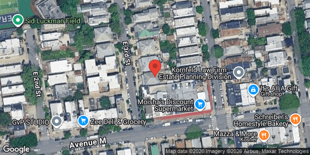 Aerial map of 1373 EAST 3 STREET, Brooklyn